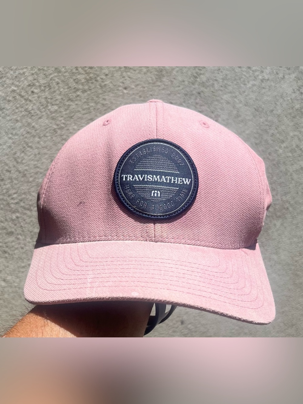Travis Mathews Ten To Two Rose Pink FlexFit Stretch Golf Hat-Large / XL